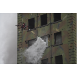 The high-rise building fire-fighting drone can carry 60 kilograms of dry powder