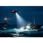 Eight-axis heavy-duty shipborne water area lighting model